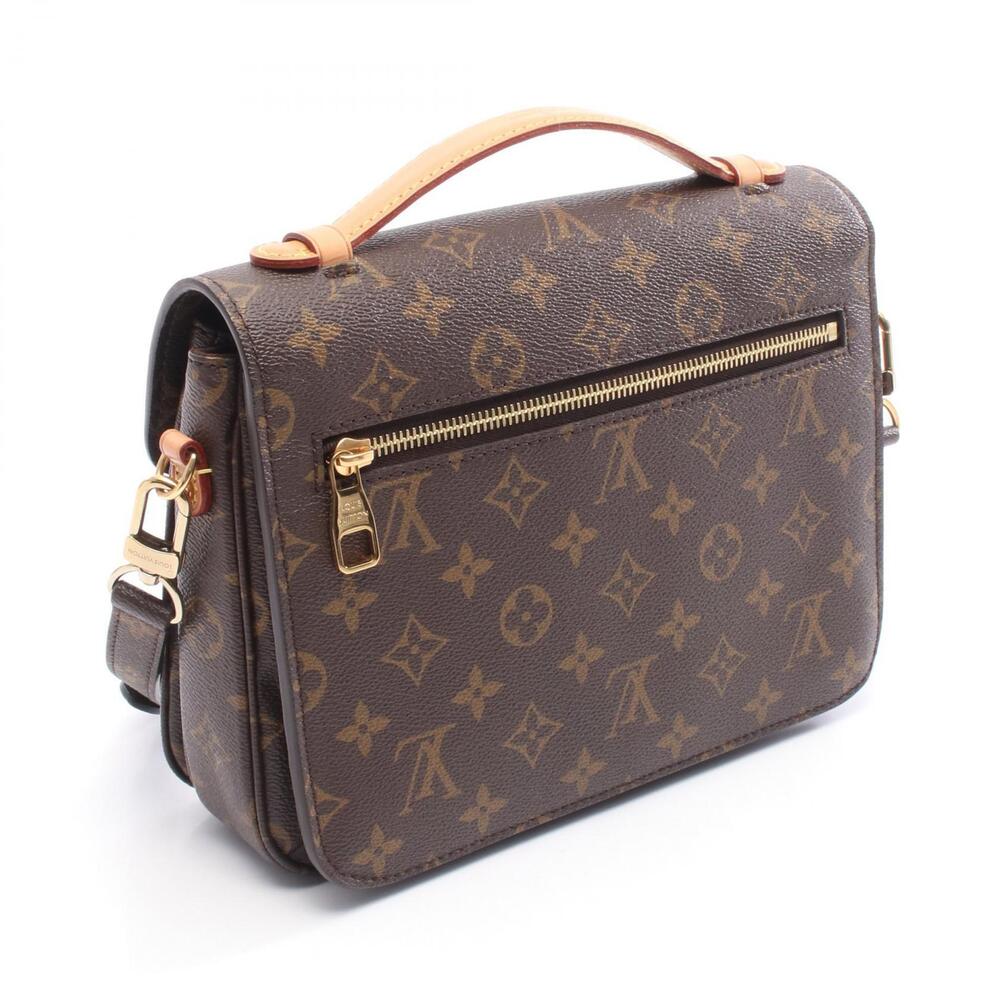 Louis Vuitton Pochette Metis Handbag Canvas Leather Monogram Brown